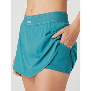 Alo Match Point Tennis Skirt Blue Splash Turquoise Sports Run Active Mini Skort